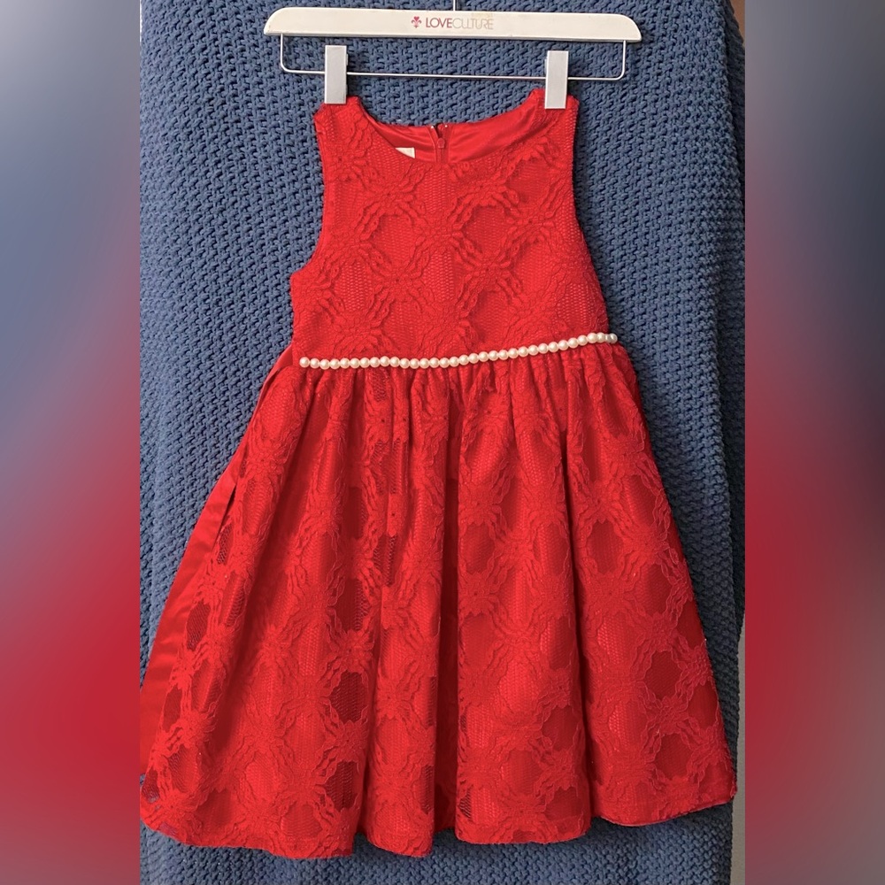 American Princess Red Halter Formal Dress